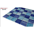 Mix blue swimming pool ceramic mosaic wholesale blue white ceramic pool tiles